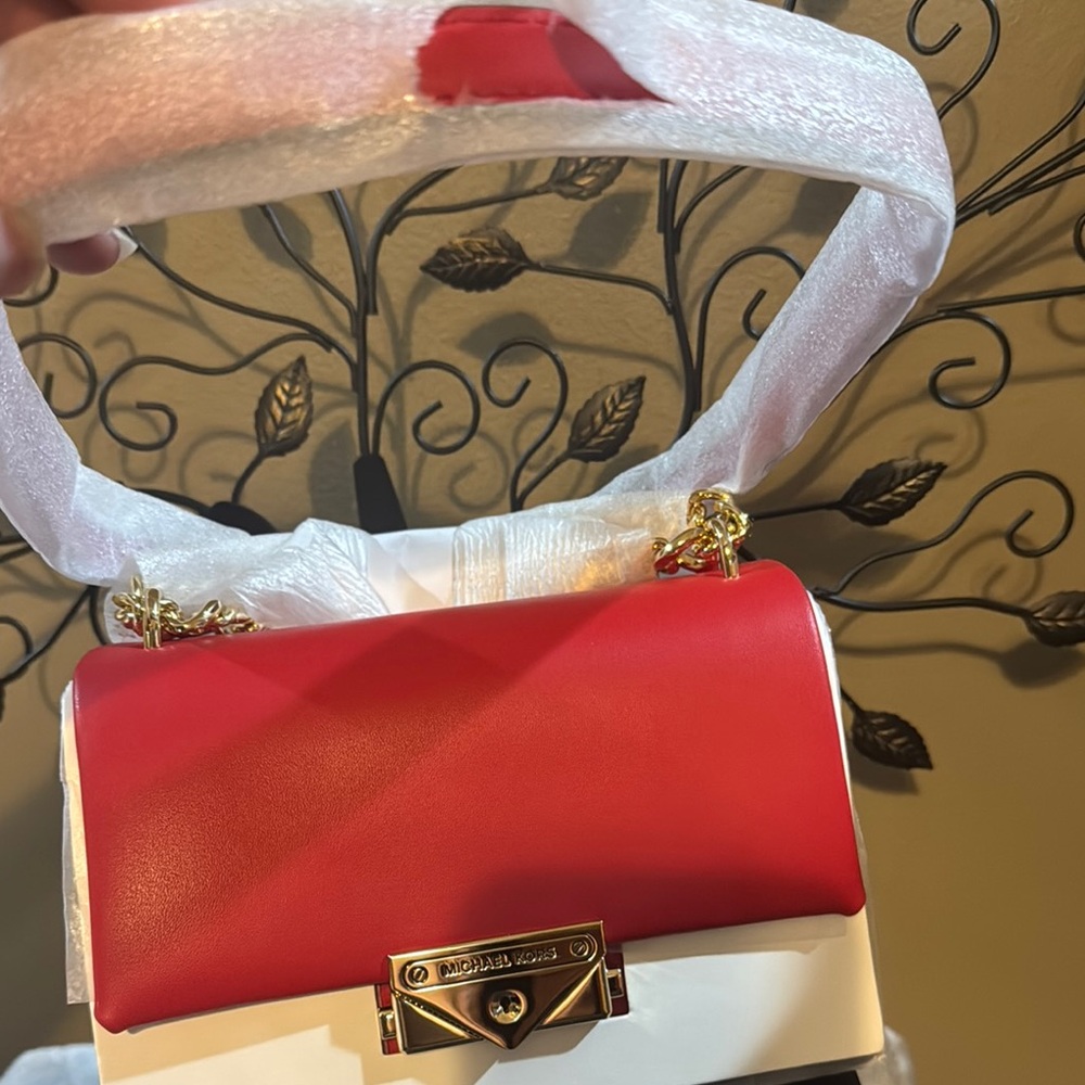 NWT Michael Kors Red and Gold Crossbody Bag - Picture 10 of 11
